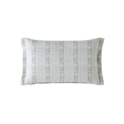 Laura Ashley Semington Sage Green 30x50cm Microfibre Cushion face