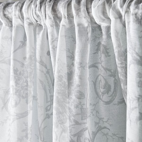 Laura Ashley Tuileries Dove Sheer Voile Readymade Curtain Panel detail