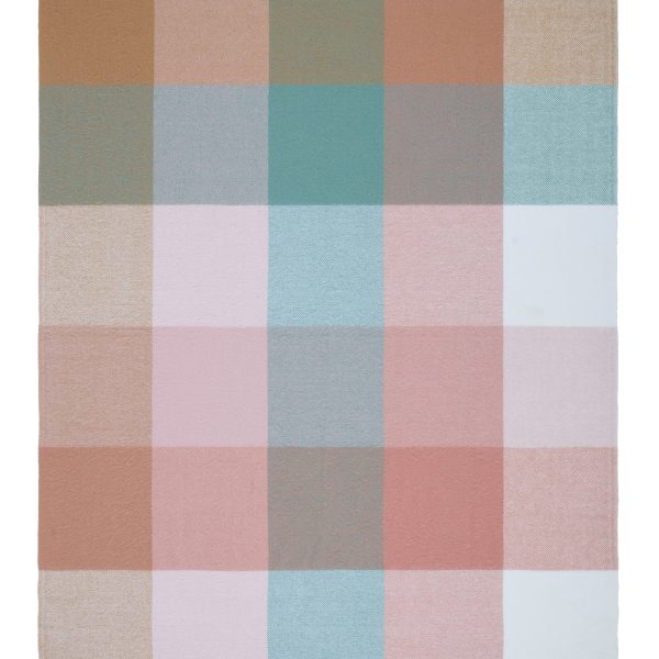 Laura Ashley Zoey Check Throw Green Pink 130x170cm cut out