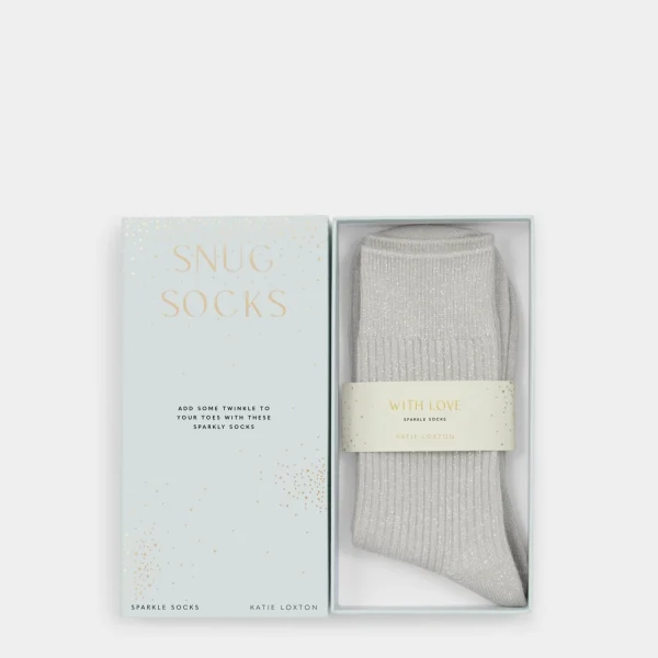 Katie Loxton Grey Gift Boxed Sparkle Socks
