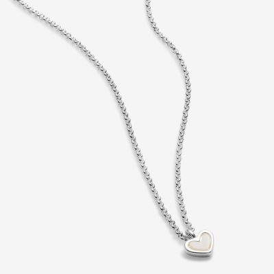 Joma Jewellery Loved By You Mother Of Pearl Heart Silver Plated Necklace