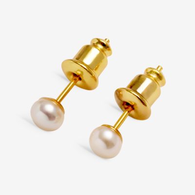 Joma Jewellery Loved By You Pearl Gold Plated Stud Earrings