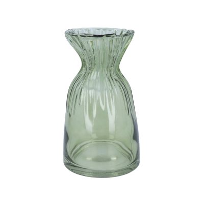 Gisela Graham Glass Vase 20.5cm - Green Scrunch