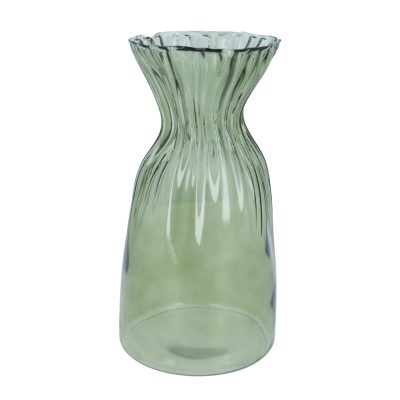 Gisela Graham Glass Vase 30.5cm - Green Scrunch