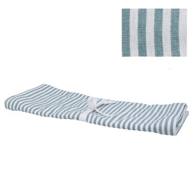 Gisela Graham Cotton Table Runner 200cm - Green Mix Stripe