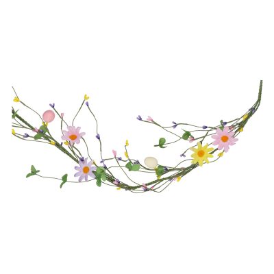 Gisela Graham Spring Garland 1.5m - Pastel Eggs & Daisies