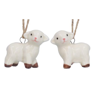 Gisela Graham Ceramic Bunny Dec 7cm - Pastel