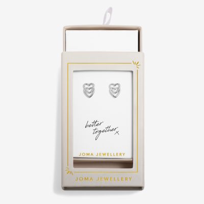 Joma Jewellery Moments To Shine 'Super Sister' Stud Earrings in Silver Plating