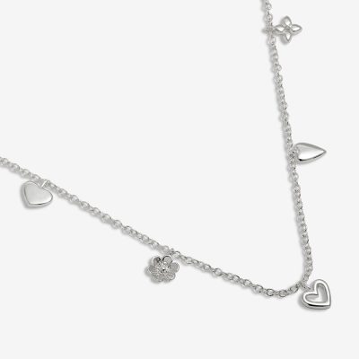 Joma Jewellery Life's A Charm 'With Love' Necklace in Silver Plating