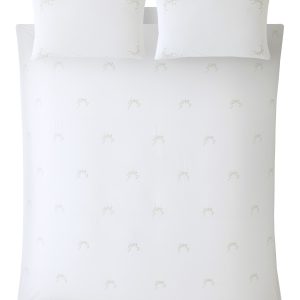 Heritage Royal Palaces Bow Embroidery White Natural Bedding Set cut out