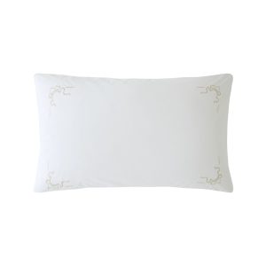 Heritage Royal Palaces Bow Embroidery White Natural Bedding Set pillowcase standard