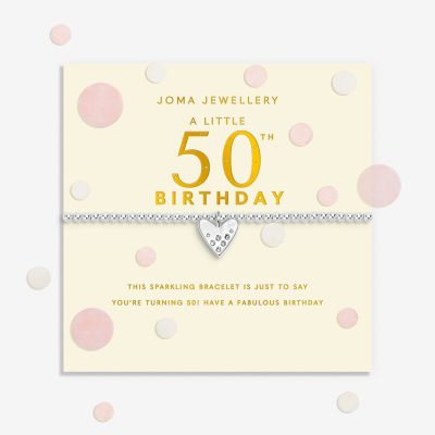 Joma Jewellery Confetti A Little 50th Birthday Silver Plated Bracelet