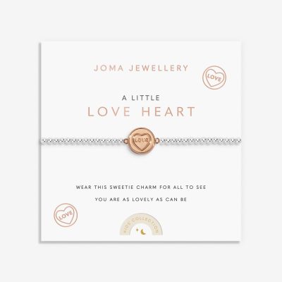 Joma Jewellery Kids' A Little Love Heart Silver & Rose Gold Plated Bracelet