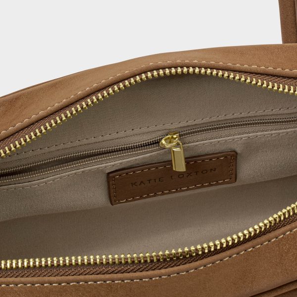 Katie Loxton Hadley Bowling Bag Caramel Suedette
