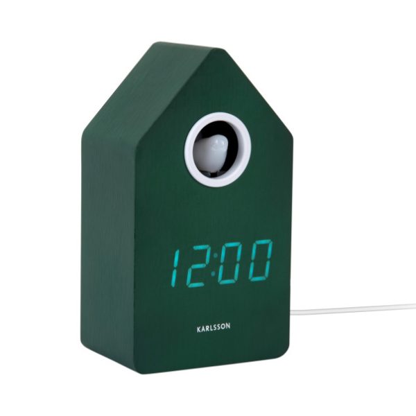 Karlsson Alarm Clock Cuckoo LED Retro Green