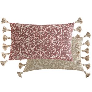 Heritage Royal Palaces Kensington Antique Rose Pink Cushion 30 x 50cm front and back