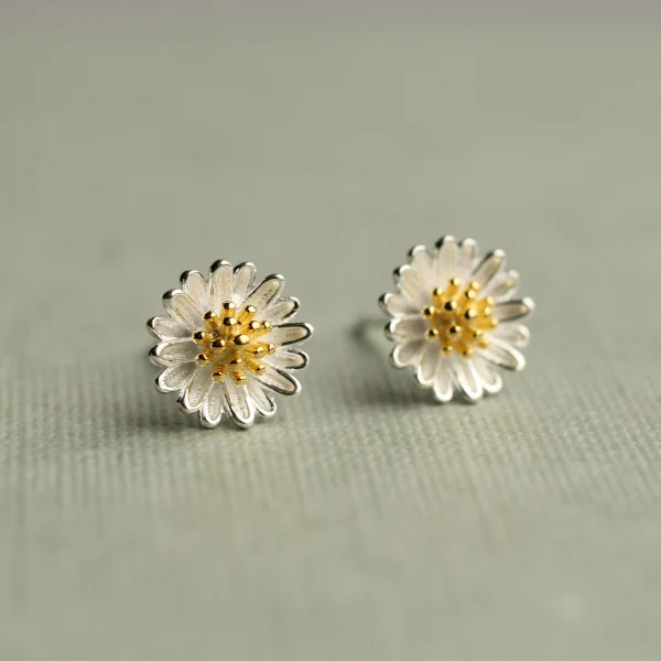 Silk Purse, Sow's Ear Daisy Sterling Silver Stud Earrings