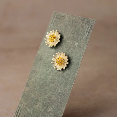 Alternative view of Daisy Sterling Silver Stud Earrings
