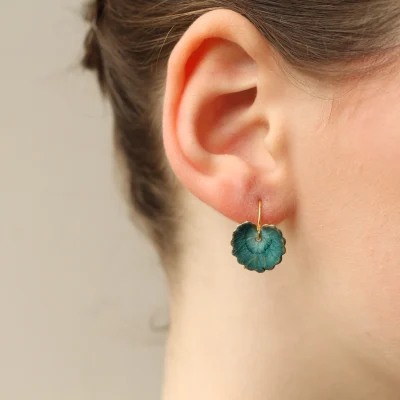 Silk Purse, Sow's Ear Navy Blue Leaf Earrings