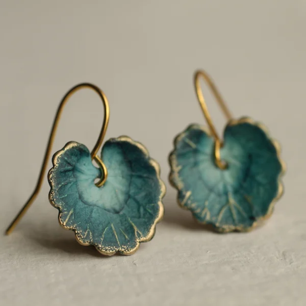 Silk Purse, Sow's Ear Navy Blue Leaf Earrings