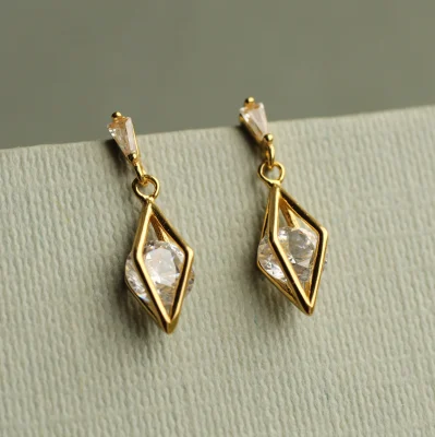 Silk Purse, Sow's Ear Rhombus Geometric Jewel Earrings