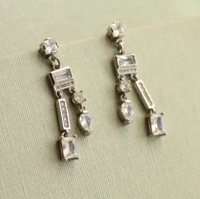 Silk Purse, Sow's Ear Sterling Silver Art Deco Chandelier Earrings