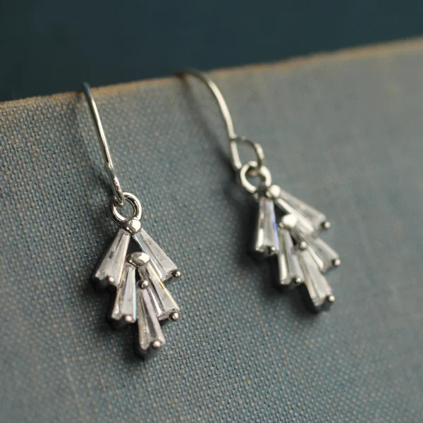 Silk Purse, Sow's Ear Silver Art Deco Crystal Earrings