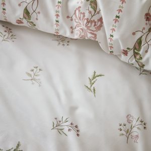 Heritage Royal Palaces Waistcoat Stripe Clay Pink Sage Bedding Set detail