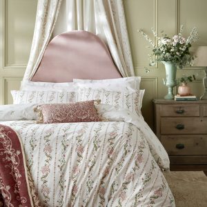 Heritage Royal Palaces Waistcoat Stripe Clay Pink Sage Bedding Set main