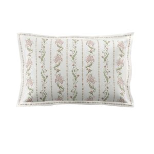 Heritage Royal Palaces Waistcoat Stripe Clay Pink Sage Bedding Set pillocase
