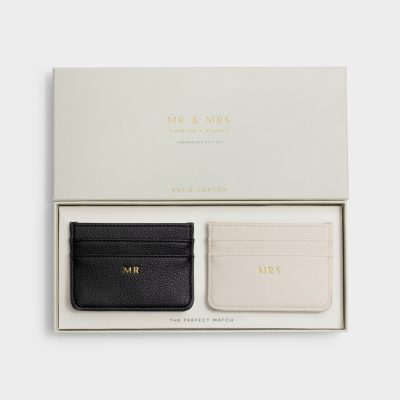 Katie Loxton Mrs And Mrs Cardholder Gift Set Off White/Black