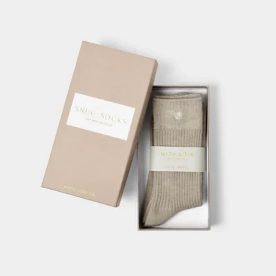 Katie Loxton Gift Boxed Socks in Taupe