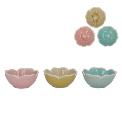 Gisela Graham Stoneware Mini bowl 8cm - Pastel Flowers
