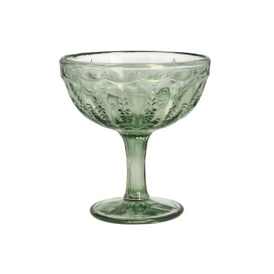 Gisela Graham Glass Dessert Cup Green Pressed