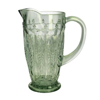Gisela Graham Pitcher Jug - Green Pressed Glass