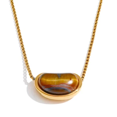Misgraceful Tigers Eye Stone Necklacehero image close up