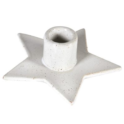 Speckled White Star Ceramic Candle Holder