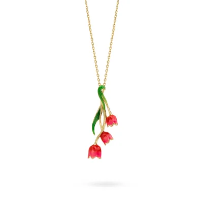 red Tulip Pendant Necklace