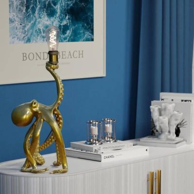 Alternative view of WERNS® Otto Octopus Table Lamp – Antique Gold