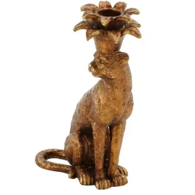 Sitting Leopard Candle Holder