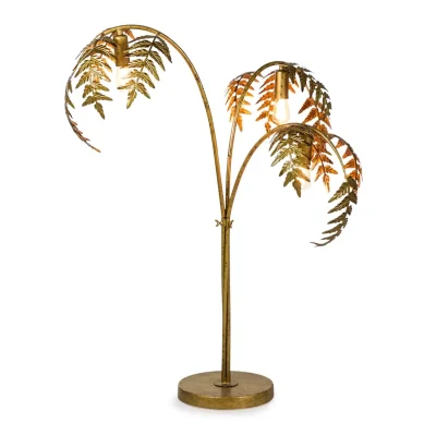 Antique Gold Palm Leaf Table Lamp