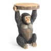 Chimpanzee Holding "Trunk Slice" Side Table