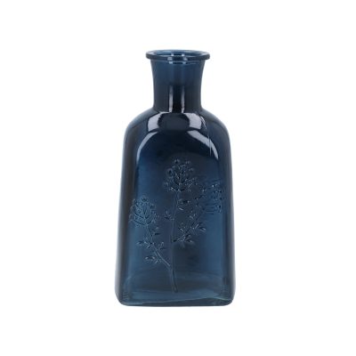 Gisela Graham Glass Vase Navy Wildflower Bottle