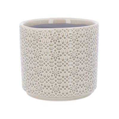 Gisela Graham Stoneware Pot Cover 15cm - Grey Tile