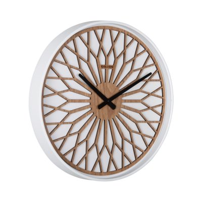 Karlsson Wall Clock Girasol - White and natural wood look clock
