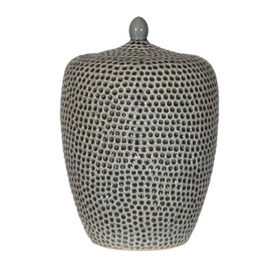 Khaki Grey Dimple Lidded Jar