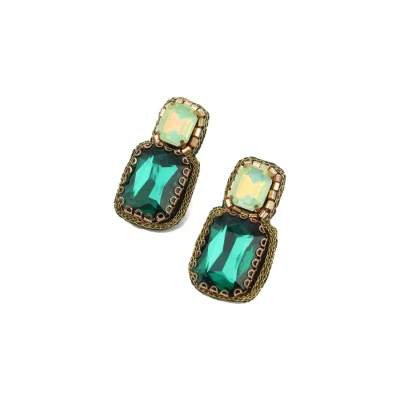 My Doris Green Double Drop Earring