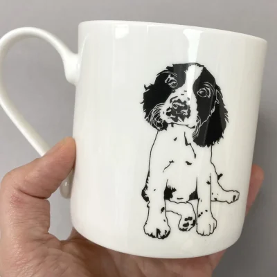 Penguin Ink at Maison WHite Springer spaniel Mug reverse of the mug image