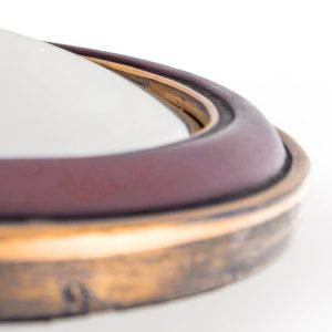 Set of 12 Assorted Antique Framed Convex Mirrors - Burgundy