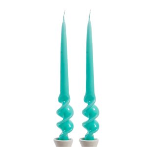 Fresh Mint Green 29cm Hand Turned Taper Candle set of 2